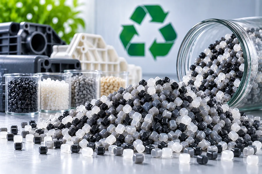 Custom compounded polymer granules — filled and additive-modified blends